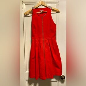 Red zip-up dress